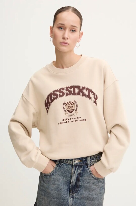 Miss Sixty hanorac de bumbac print bej 6L3TJ5420000