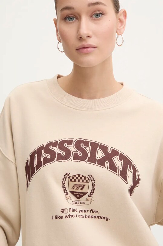 Miss Sixty hanorac de bumbac bej 6L3TJ5420000