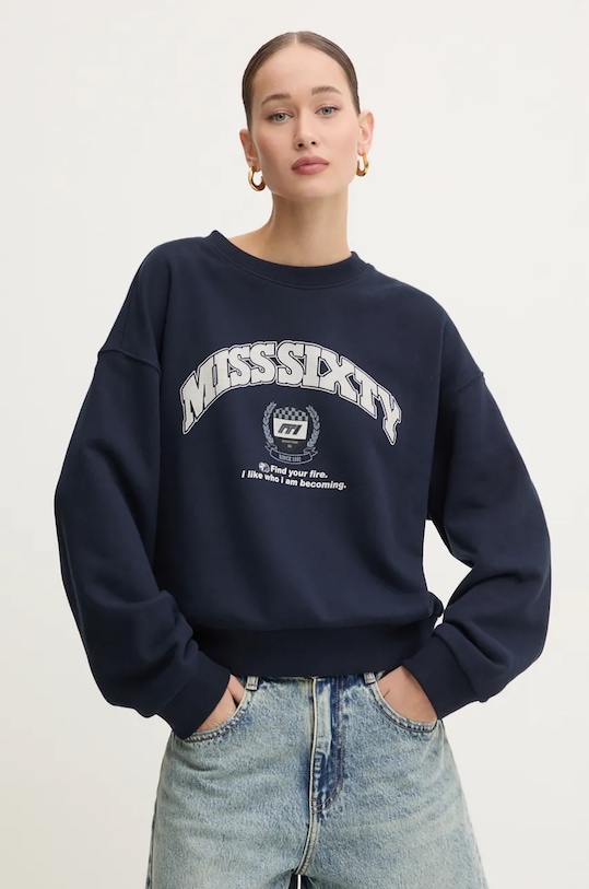 Miss Sixty hanorac de bumbac print bleumarin 6L3TJ5420000