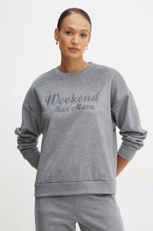 Кофта з вовною Weekend Max Mara без капюшона сірий 2425926032600