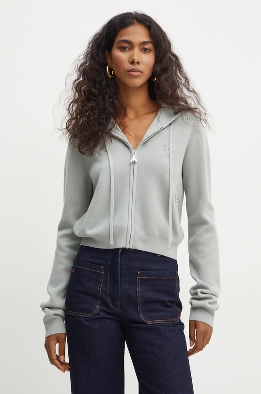 Kardigan Patrizia Pepe středně silná tyrkysová 2K0306.K221