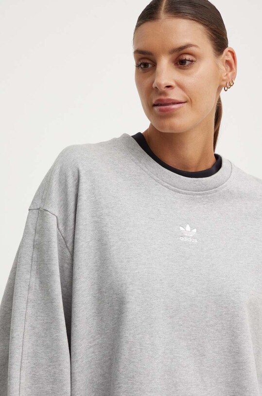 Bavlnená mikina adidas Originals Essential sivá IY9628