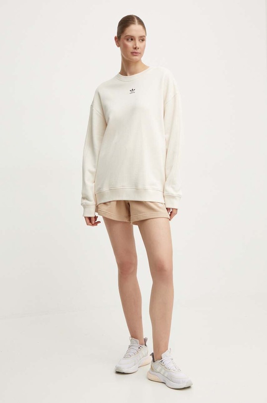 Bavlněná mikina adidas Originals IY9631 béžová AW24