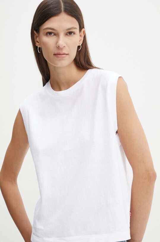 Oblečenie Bavlnený top Levi's A8794 biela