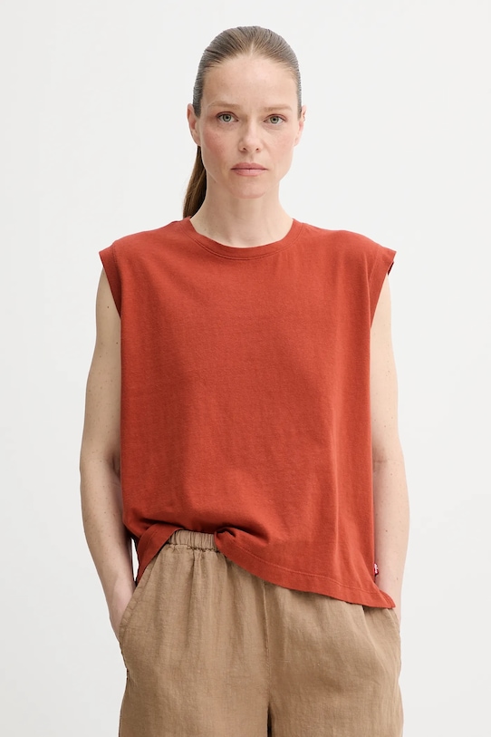 Levi's top bawełniany bawełna pomarańczowy A8794