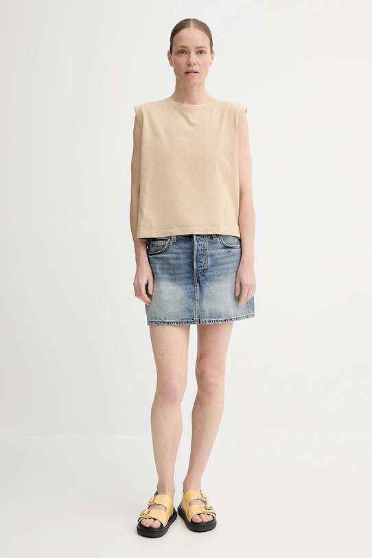 Levi's top bawełniany A8794 beżowy SS25