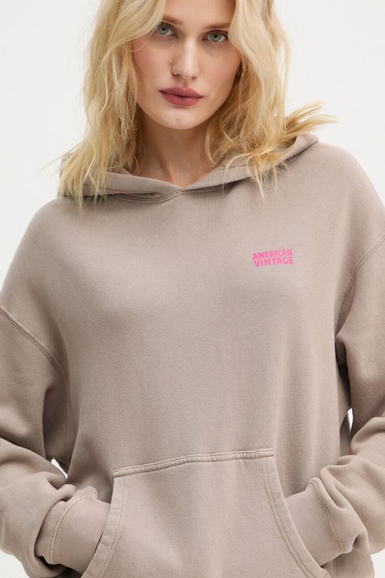 Кофта American Vintage з капюшоном бежевий IZU03DH24