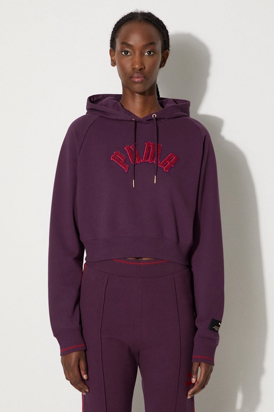 Puma bluza Classics Play Paris Relaxed Hoodie imprimeu violet 627484