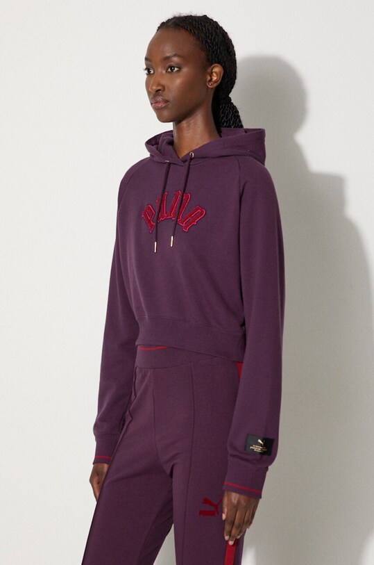 Puma bluza Classics Play Paris Relaxed Hoodie fioletowy 627484