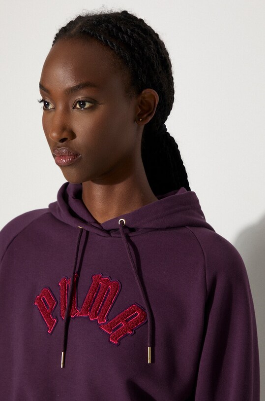 Puma bluza Classics Play Paris Relaxed Hoodie 627484 fioletowy