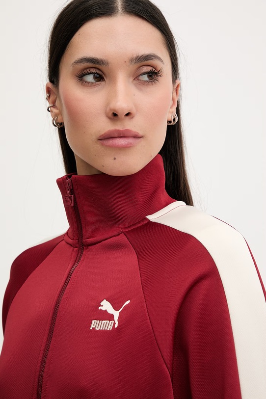 Puma Iconic T7 Track Jacket Women's zip-up sweatshirt with cotton red 627994