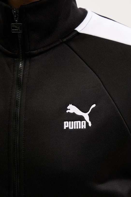 Puma μπλούζα με κουμπιά γυναικεία βαμβακεία Iconic T7 Track Jacket 627994 μαύρο