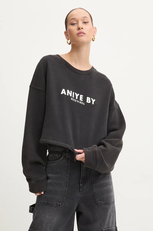 Aniye By bluza bawełniana nadruk czarny 181308