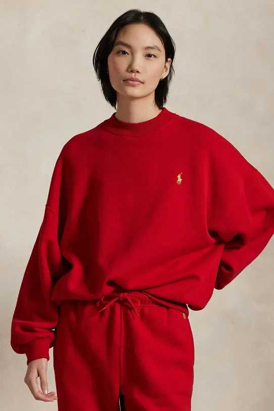 Pamučna dukserica Polo Ralph Lauren pamuk crvena 211961273