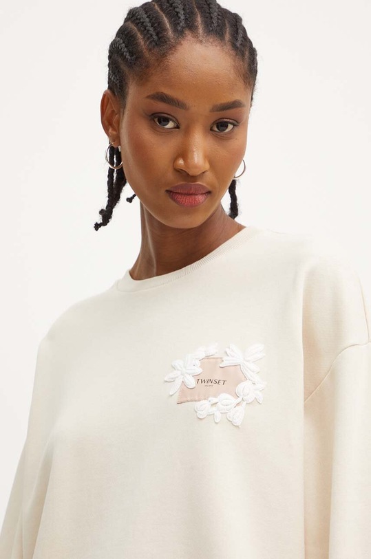 Twinset hanorac de bumbac imprimeu bej 242TP2493