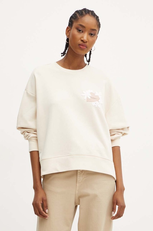 Twinset hanorac de bumbac bej 242TP2493