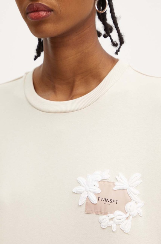 Twinset hanorac de bumbac 242TP2493 bej