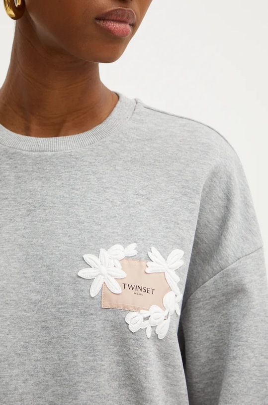 Twinset bluza bawełniana 242TP2493 szary