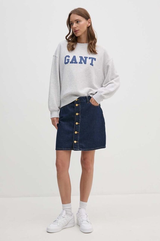 Бавовняна кофта Gant 4200488 сірий AW24