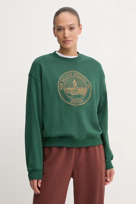 New Balance hanorac de bumbac imprimeu verde WT43553NWG