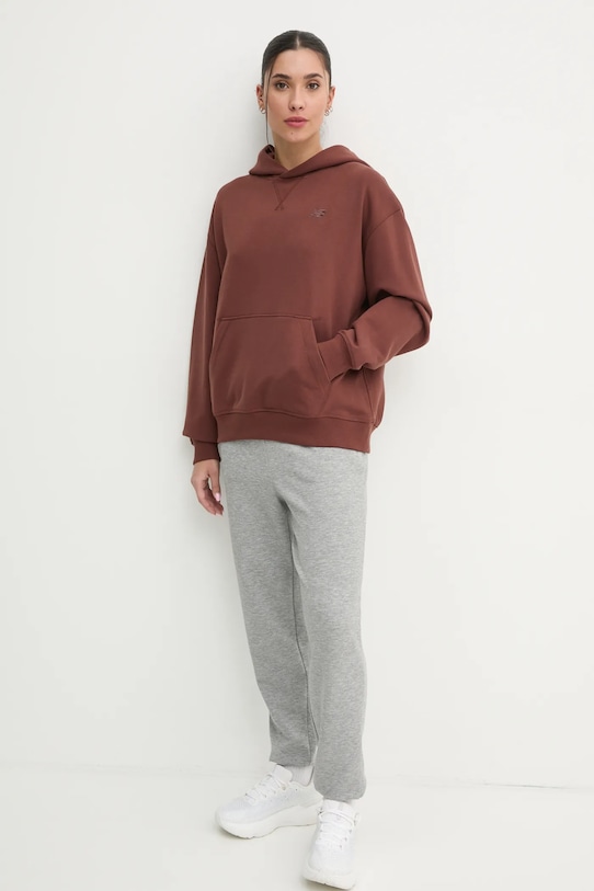 Bavlněná mikina New Balance WT41537ROK hnědá AW24