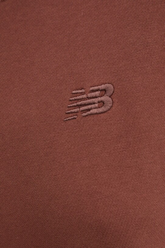 Bavlněná mikina New Balance WT41537ROK hnědá