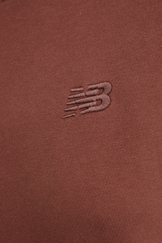 Bavlněná mikina New Balance WT41537ROK hnědá
