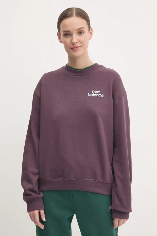 Mikina New Balance bez kapucne fialová WT43559PLN