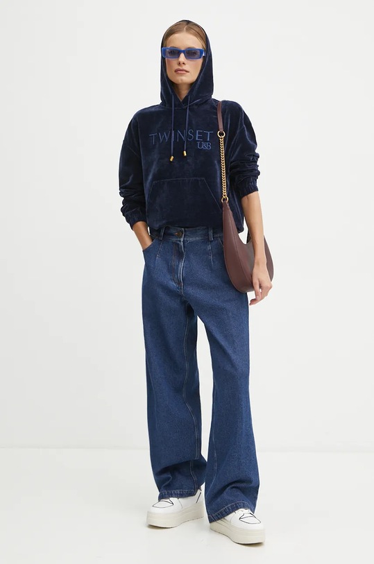 Twinset felpa 242LL2PAA blu navy AW24