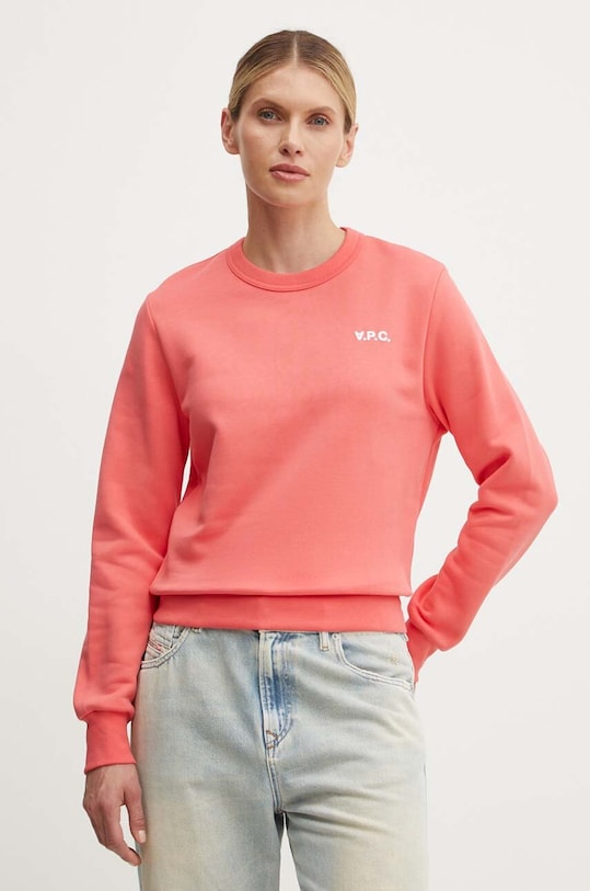 A.P.C. hanorac de bumbac sweat boxy petit vpc uni portocaliu COHBR.F27918