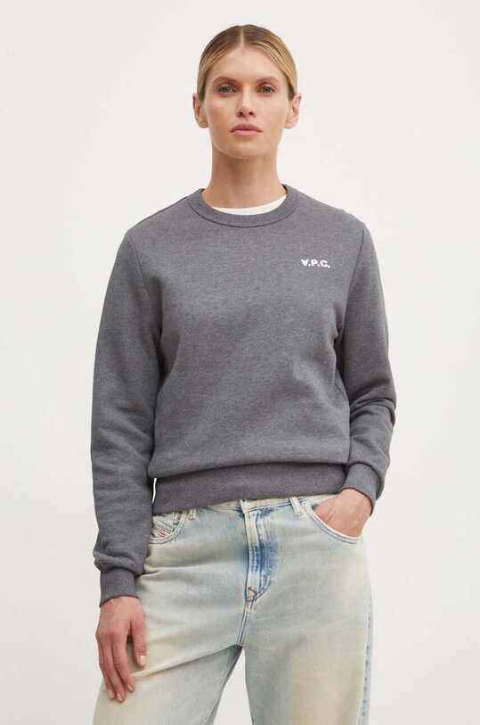 Бавовняна кофта A.P.C. sweat boxy petit vpc бавовна сірий COHBR.F27918