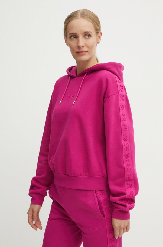 Bavlněná mikina Guess STACIE růžová V4BQ00.KC5O0