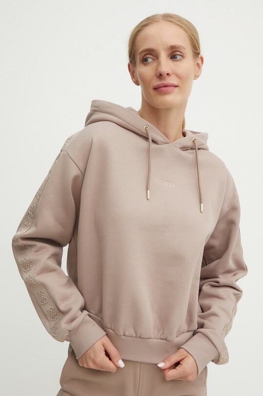 Guess hanorac de bumbac STACIE imprimeu bej V4BQ00.KC5O0