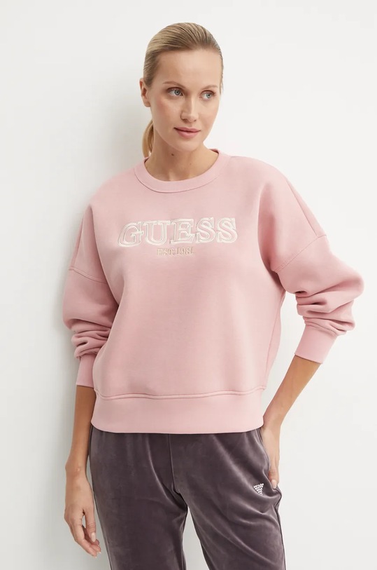 Dukserica Guess MIDGE bez kapuljače roza V4BQ03.KCHX0