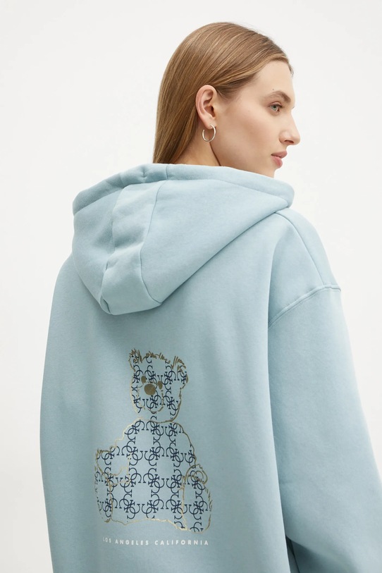 Guess bluza MIDGE z kapturem niebieski V4BQ22.KCHX0