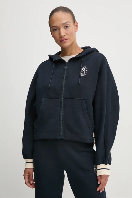 Mikina Guess NIA s elastanom tmavomodrá V4BQ06.KCHU1