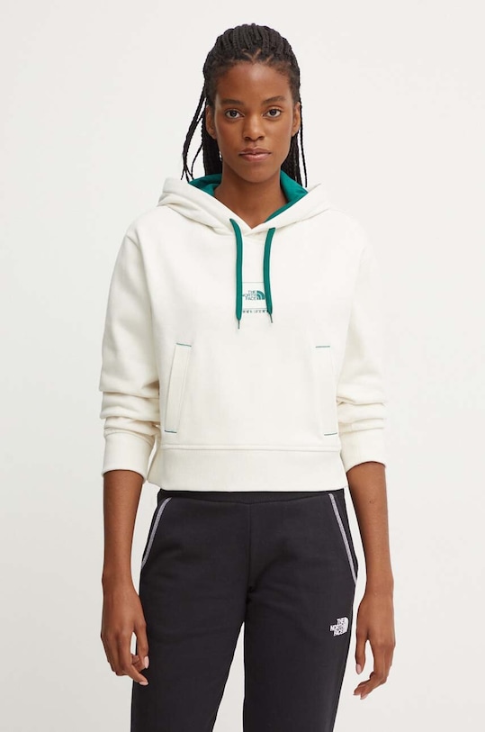 Odzież The North Face bluza bawełniana Coordinates Crop Hoodie NF0A89CKQLI1 beżowy