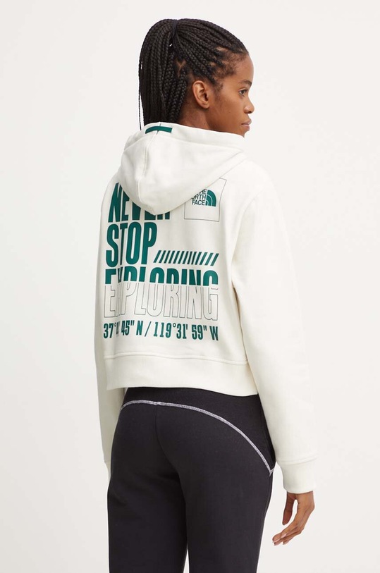 The North Face bluza bawełniana Coordinates Crop Hoodie beżowy NF0A89CKQLI1