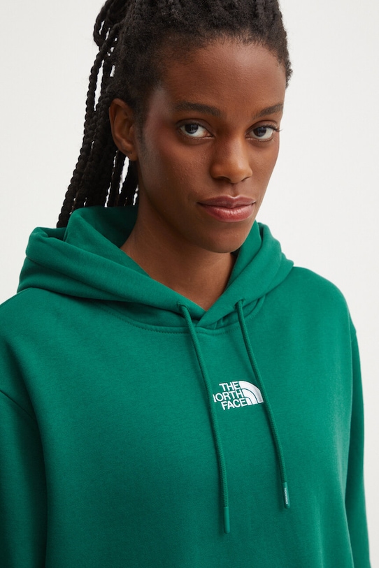 Mikina The North Face Essential Crop Hoodie s kapucí zelená NF0A89EXNL11