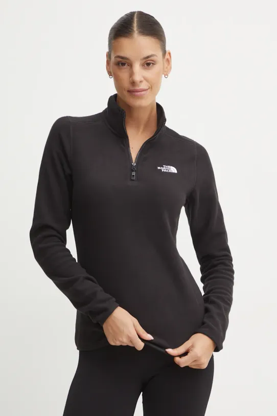 Спортен суичър The North Face 100 Glacier без качулка черен NF0A855M4H01