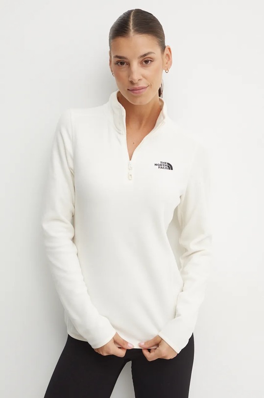 Sportovní mikina The North Face 100 Glacier bez kapuce béžová NF0A855M4HP1