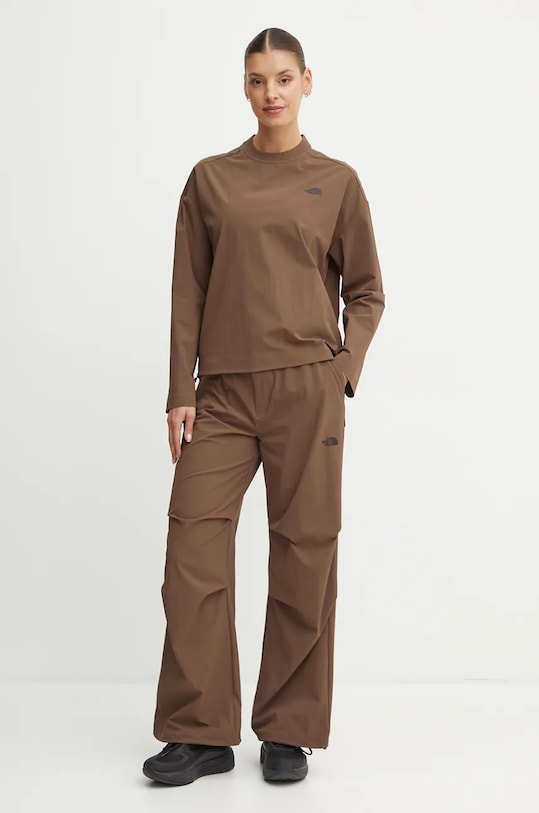 Μπλούζα The North Face Woven NF0A89H21OI1 καφέ AW24