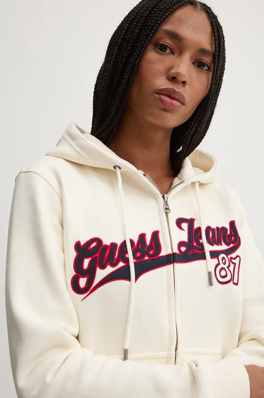 Суичър Guess Jeans меланж бежов W4BQ03.KC811