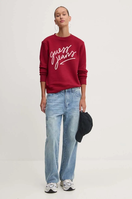 Μπλούζα Guess Jeans W4BQ17.KC811 κόκκινο AW24