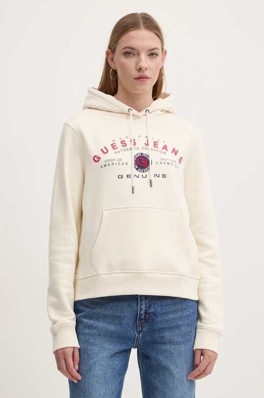 Guess Jeans bluza nadruk beżowy W4BQ20.KC811