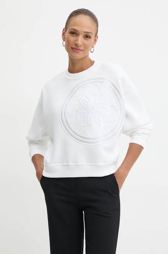 Mikina Guess bez kapuce bílá W4BQ07.K9Z21