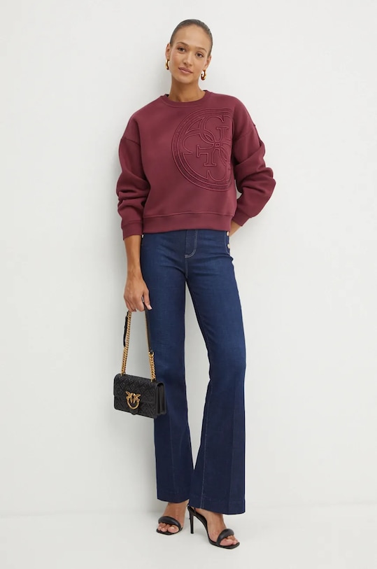 Mikina Guess bez kapuce fialová W4BQ07.K9Z21