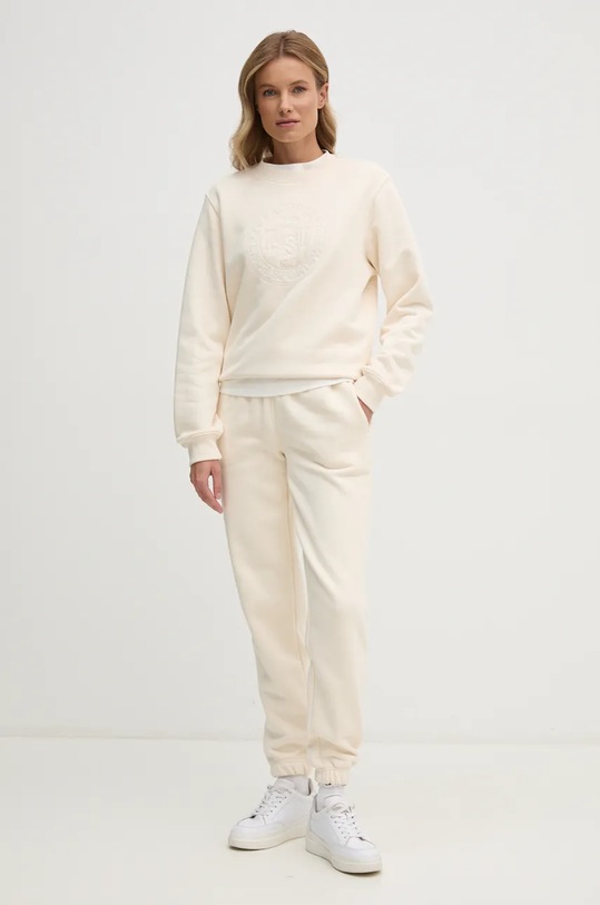 Bavlnená mikina Lacoste SF2565 béžová AW24