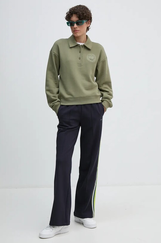 Бавовняна кофта Lacoste SF2641 зелений AW24