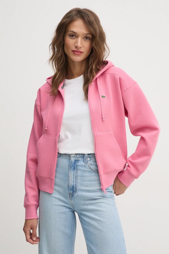 Lacoste bluza z elastanem różowy SF2669